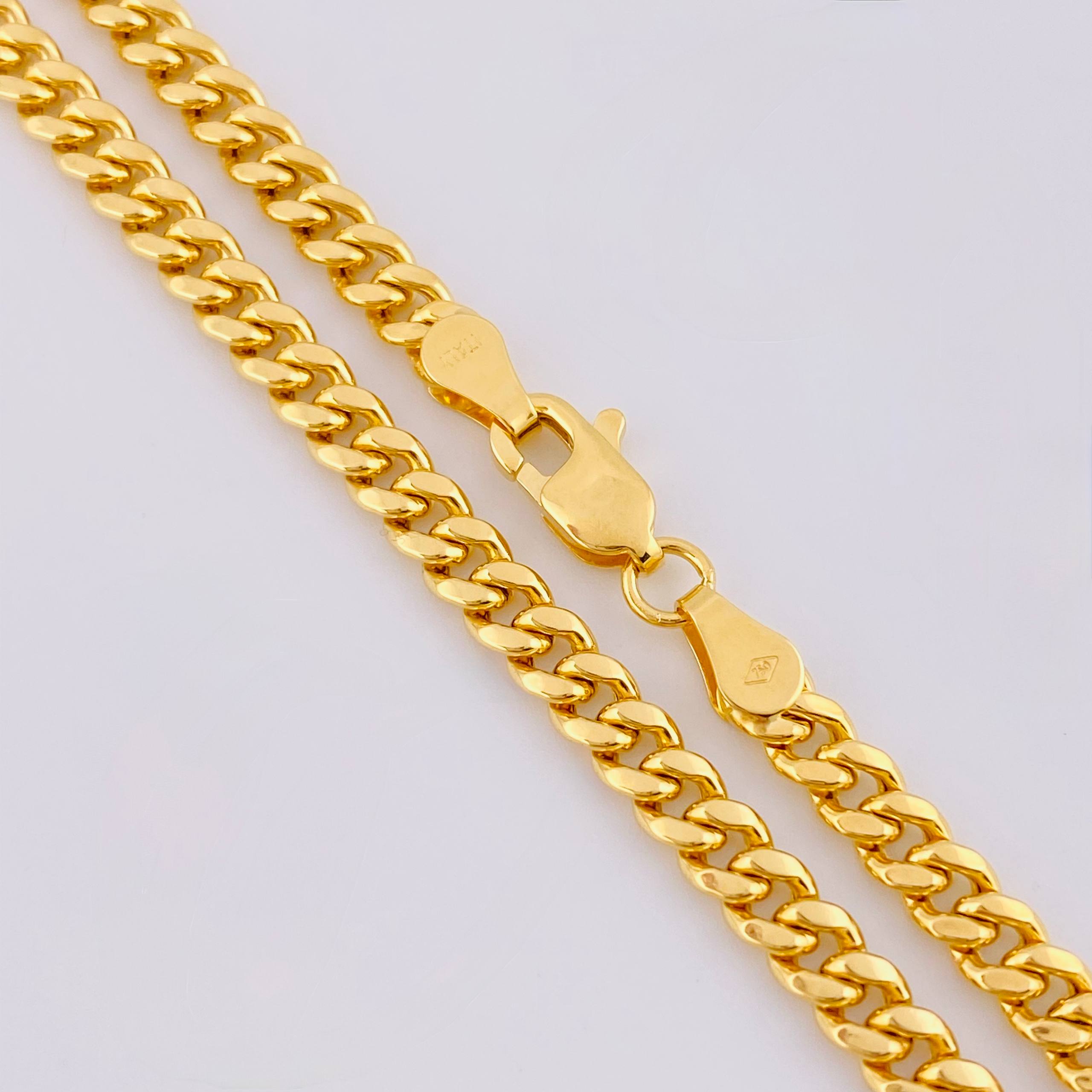 Cadena Cubana 8.5gr / 23 1/2 in / 3.75mm Oro Amarillo +1 18K *
