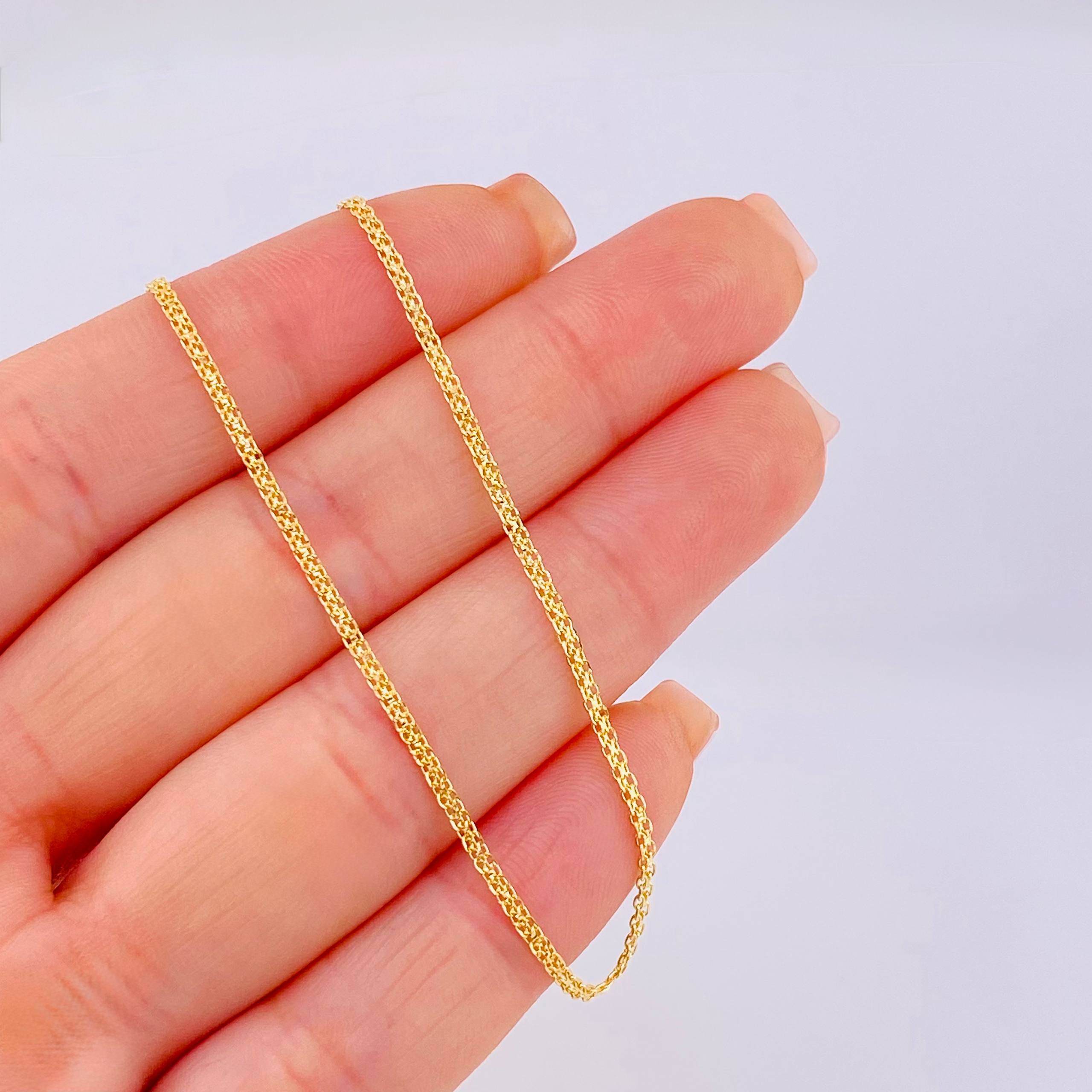 Cadena China 2.45gr / 17 3/4 in / 1.5mm Oro Amarillo +1 18K