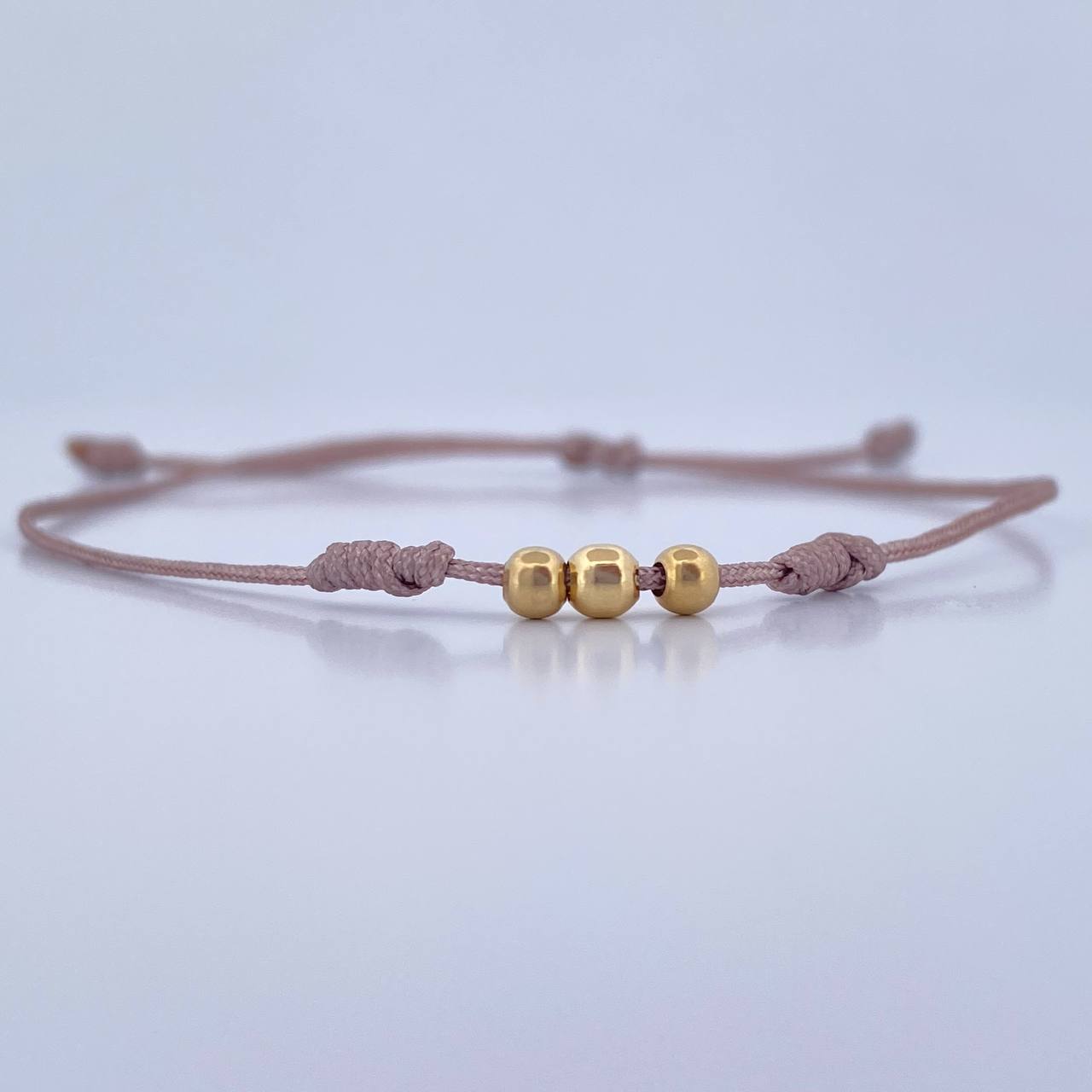 Pulsera Nude Bolas 3mm 3 Und Lisas Oro Amarillo 18K (A.C)