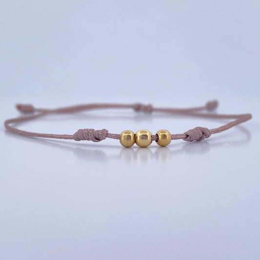 Pulsera Nude Bolas 3mm 3 Und Lisas Oro Amarillo 18K (A.C)