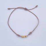 Pulsera Nude Bolas 3mm 3 Und Lisas Oro Amarillo 18K (A.C)