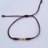 Pulsera Café Bolas 3mm 3 und Lisas Oro Amarillo 18K (A.C)