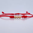Red Beads Bracelet 3mm 3 Pcs Polished 18K Yellow Gold (A.C)