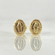 Stud Earrings Miraculous Virgin 0.75gr / 8mm Yellow Gold 18K