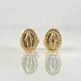 Stud Earrings Miraculous Virgin 0.75gr / 8mm Yellow Gold 18K