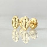 Stud Earrings Miraculous Virgin 0.75gr / 8mm Yellow Gold 18K