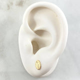 Stud Earrings Miraculous Virgin 0.75gr / 8mm Yellow Gold 18K