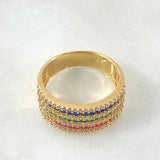 Triple Channel Inlaid Ring 5.5gr / Size 8 / 18K Yellow Gold *