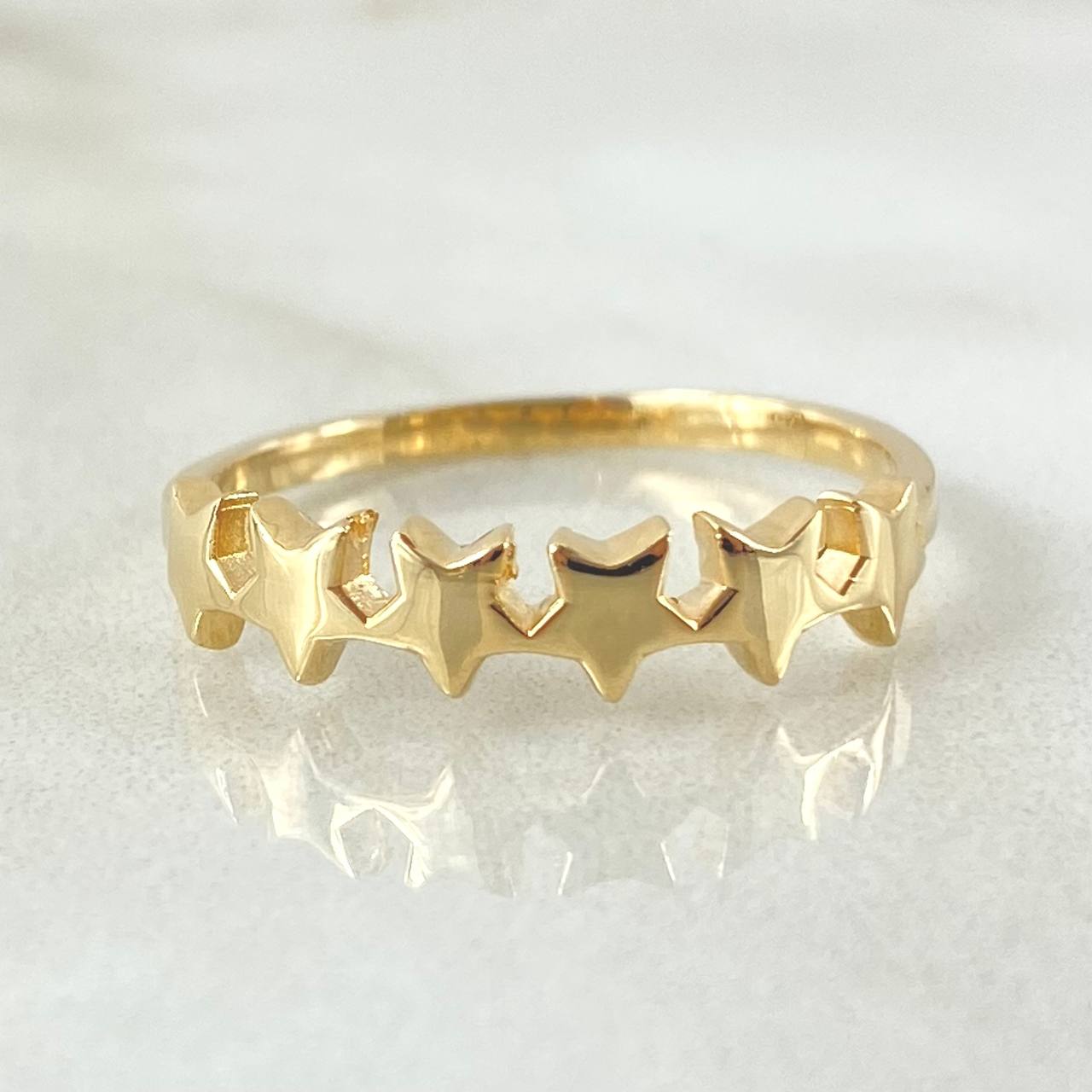 Star Ring 2.05gr / Size 7 3/4 / 18K Yellow Gold *