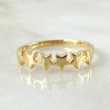 Star Ring 2.05gr / Size 7 3/4 / 18K Yellow Gold *