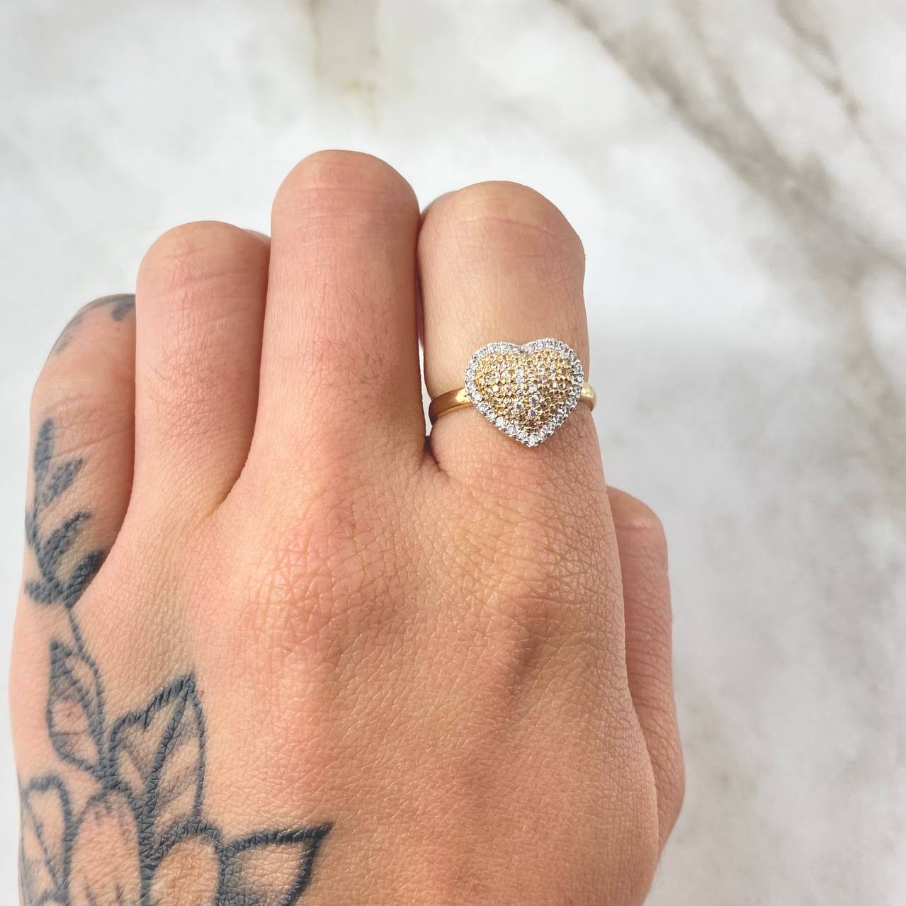Anillo Corazon Tupido 2.65gr / T5 1/2 / Oro Amarillo 18K *