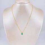 Set Cadena Veneciana + Dije Recuadro Tupido Esmeralda 162qts 16pts Diamante / 4.35g / 16 in Oro Amarillo 18K