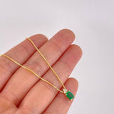 Set Cadena Veneciana + Dije Recuadro Tupido Esmeralda 162qts 16pts Diamante / 4.35g / 16 in Oro Amarillo 18K