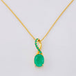Venetian Chain + Atonic Oval Emerald Pendant 182pts / 4.3g / 16 in Yellow Gold 18K