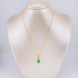 Venetian Chain + Atonic Oval Emerald Pendant 182pts / 4.3g / 16 in Yellow Gold 18K