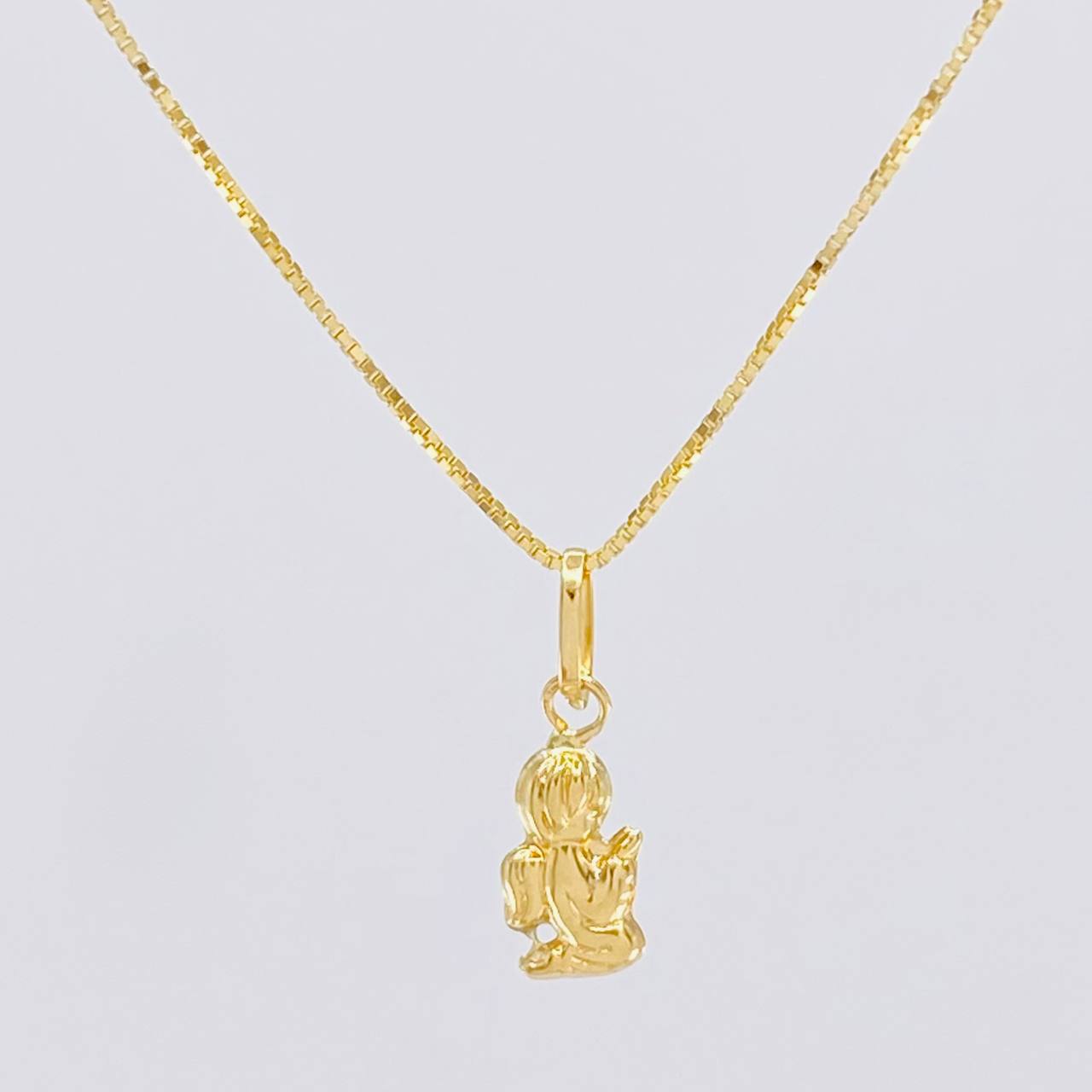 Venetian Chain + Angel Pendant / 1.05g / 16 in 18K Yellow Gold