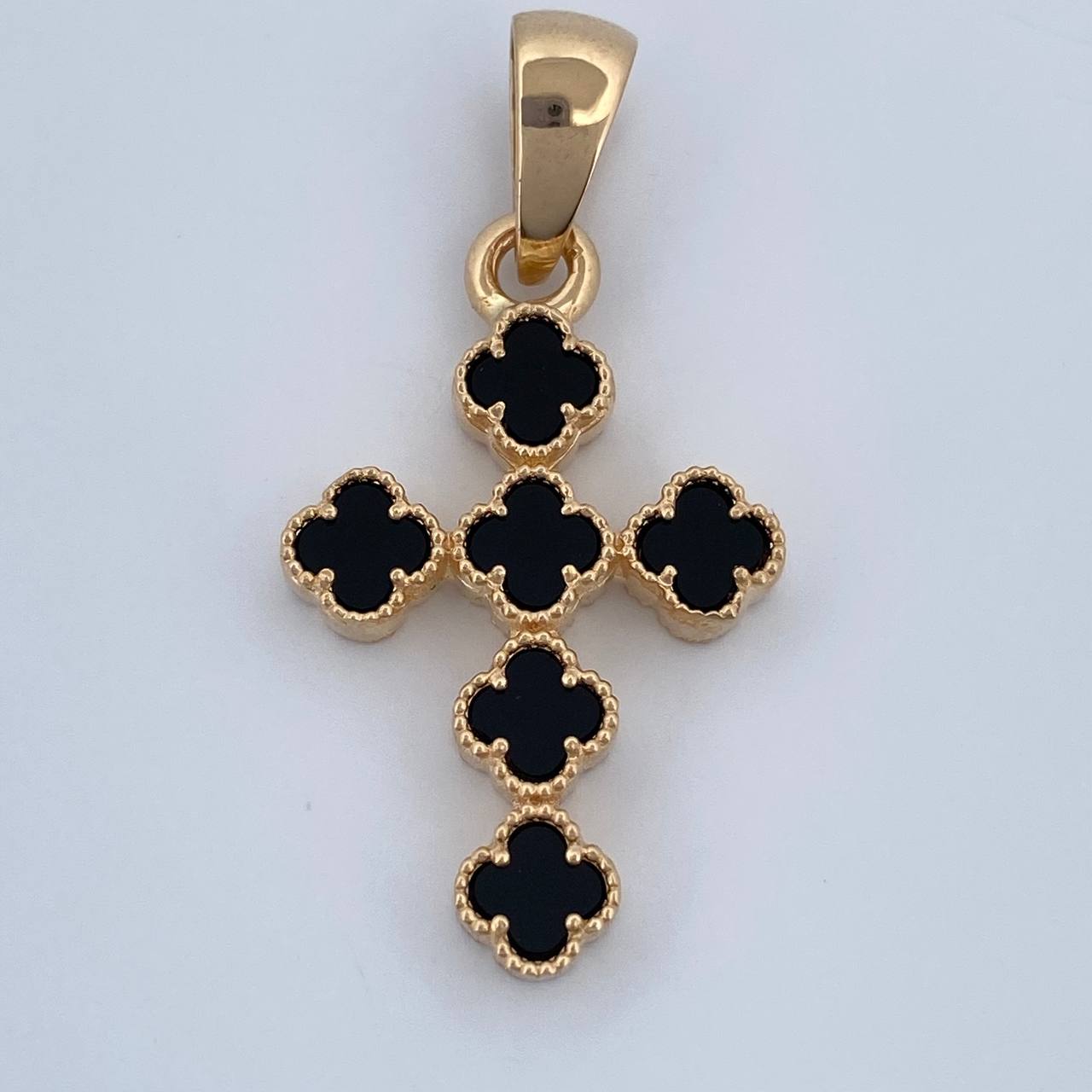 Pendant Clover Cross 3.15gr / 3.1cm / 18K Yellow Gold &