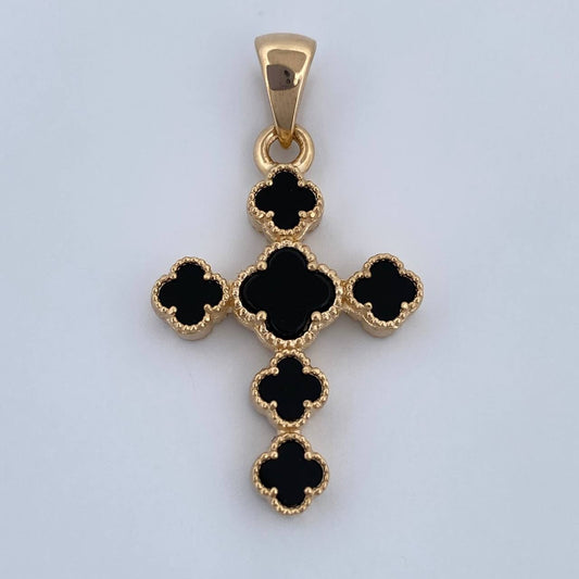 Pendant Clover Cross 3.55gr / 3.2cm / 18K Yellow Gold &