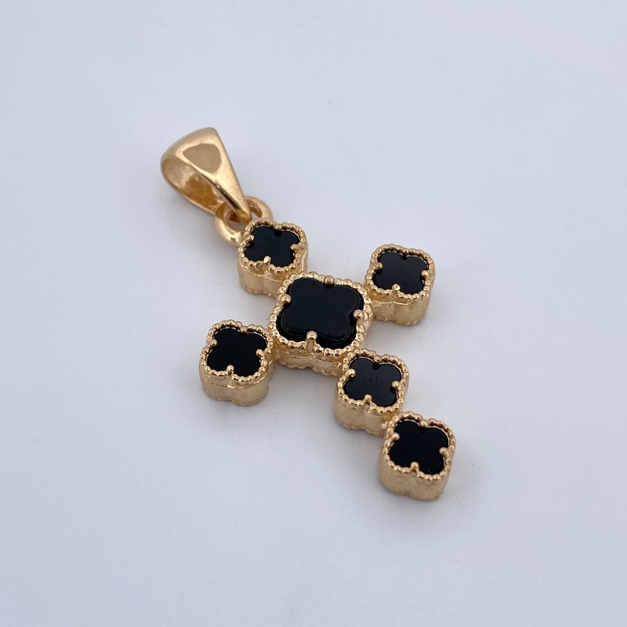Pendant Clover Cross 3.55gr / 3.2cm / 18K Yellow Gold &