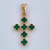 Pendant Clover Cross 3.1gr / 3.1cm / 18K Yellow Gold &