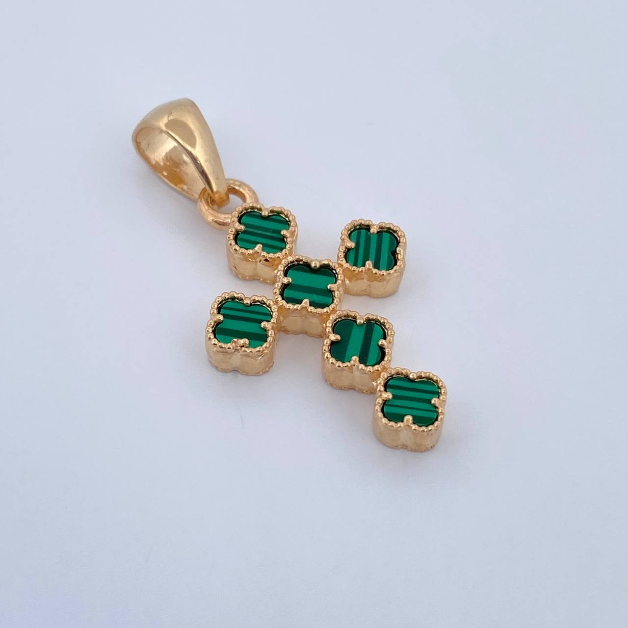 Pendant Clover Cross 3.1gr / 3.1cm / 18K Yellow Gold &