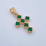 Pendant Clover Cross 3.1gr / 3.1cm / 18K Yellow Gold &