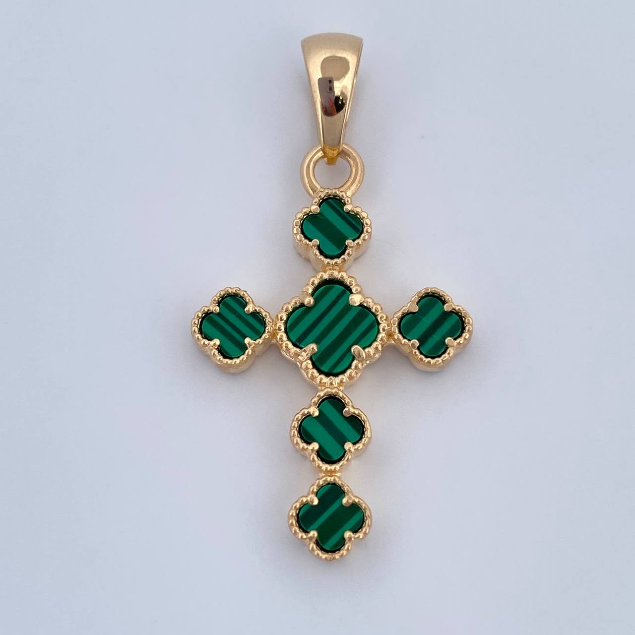 Pendant Clover Cross 3.4gr / 3.2cm / 18K Yellow Gold &