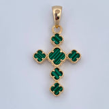 Pendant Clover Cross 3.4gr / 3.2cm / 18K Yellow Gold &