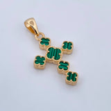 Pendant Clover Cross 3.4gr / 3.2cm / 18K Yellow Gold &