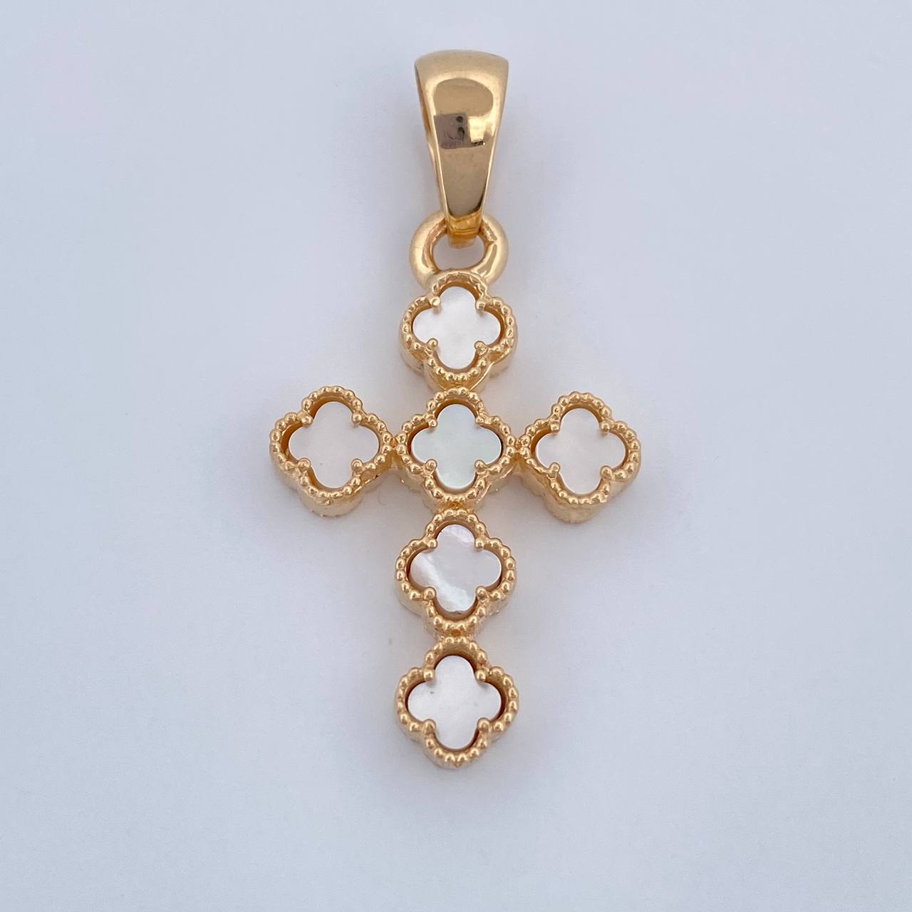 Pendant Clover Cross 3.2gr / 3.1cm / 18K Yellow Gold &