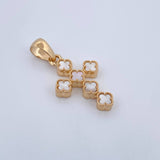 Pendant Clover Cross 3.2gr / 3.1cm / 18K Yellow Gold &