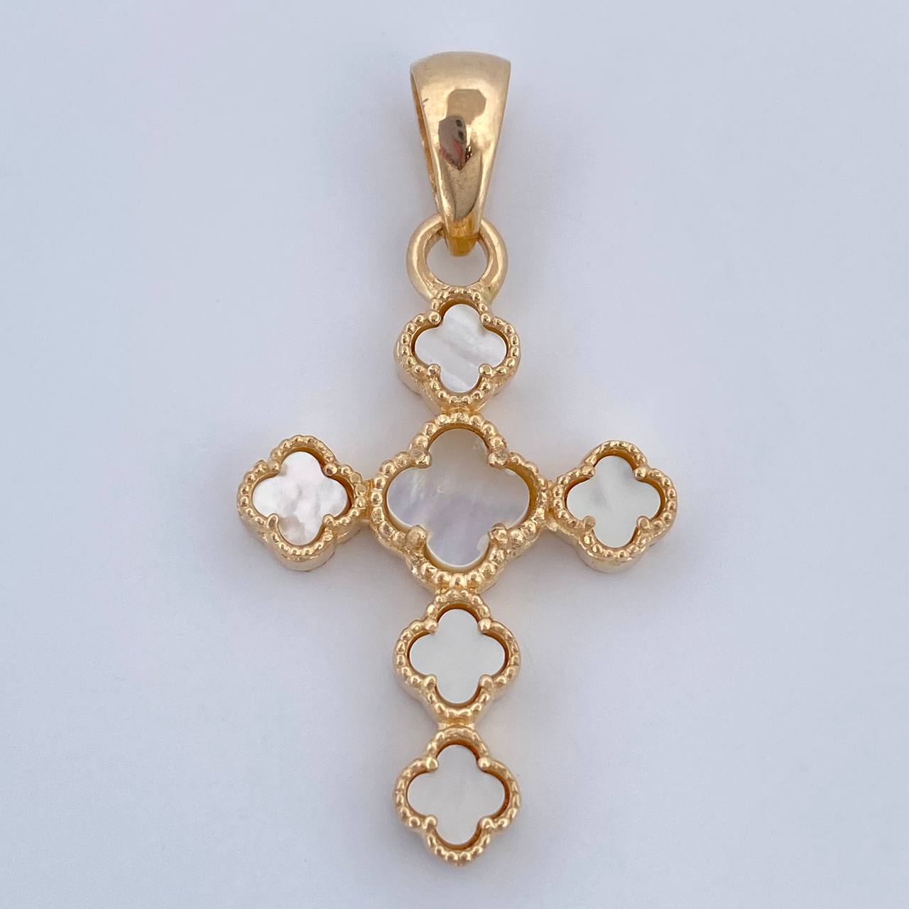 Pendant Clover Cross 3.4gr / 3.2cm / 18K Yellow Gold &