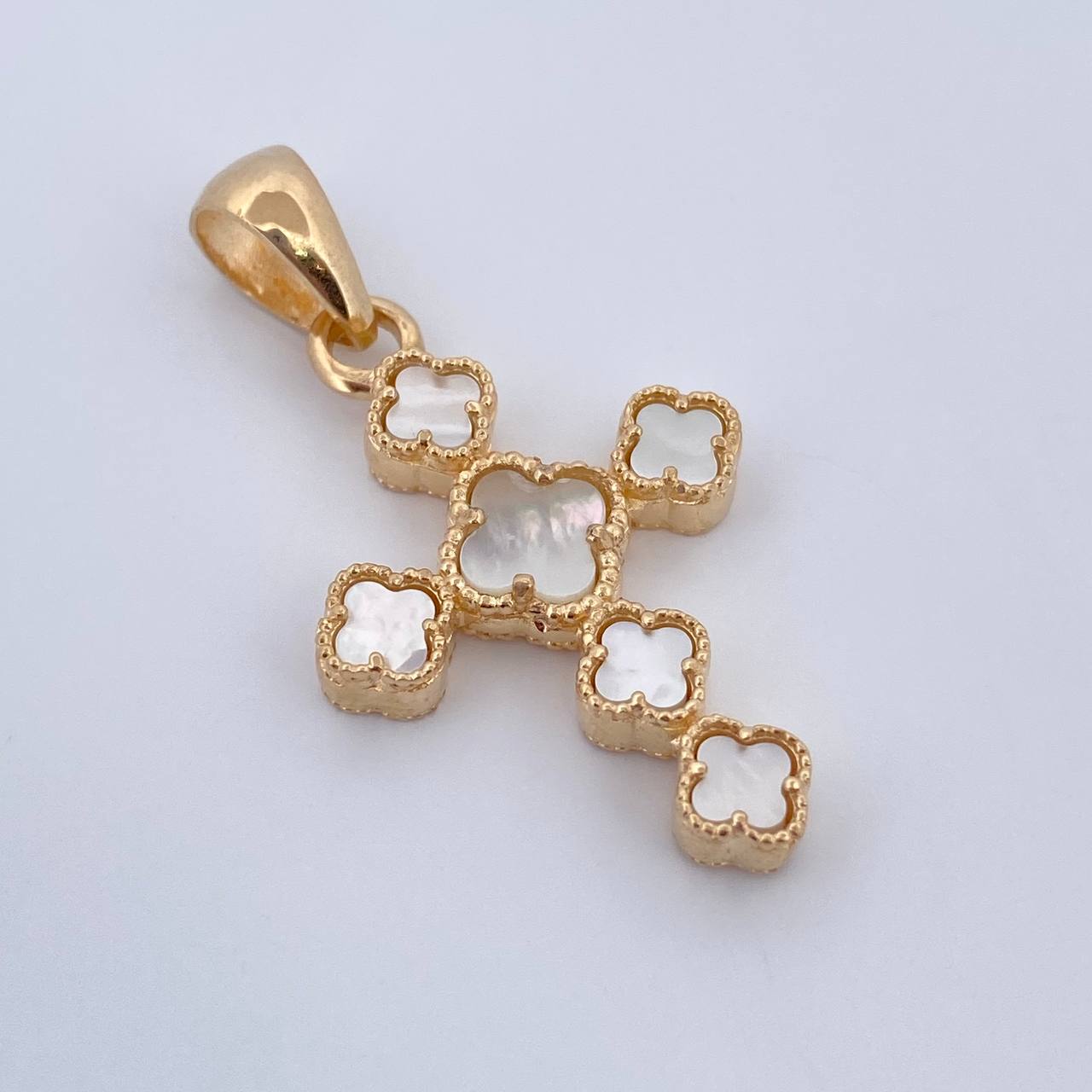 Pendant Clover Cross 3.4gr / 3.2cm / 18K Yellow Gold &