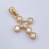 Pendant Clover Cross 3.4gr / 3.2cm / 18K Yellow Gold &
