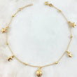 Tobillera Aro Seguido Colgante Bolas  3.25gr / 24cm-25cm / 1.4mm 3mm Estrellas-Lunas-Sol Oro Amarillo +4 18K