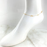 Anklet Classic Link Heart 1.95gr / 9.4in-9.8in / 1.4mm Beads Diamond Cut 3mm 18K Gold +4$