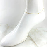 Anklet Classic Link 1.45gr / 9.1in-9.6in / 1mm Beads Polished 2mm 18K Gold +4©