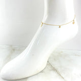 Tobillera Aro Seguido Colgante Bolas 1.8gr / 24cm-25cm / 1.4mm Lisas 3mm Corazon-Llave Oro Amarillo +4 18K ©