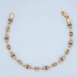 Rustic Barrel Bracelet 5.2gr / 20cm / Two Tones Yellow White 18K &