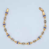Rustic Barrel Bracelet 5.2gr / 20cm / Two Tones Yellow White 18K &