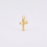 Plain Cross Pendant 0.2 g / 1/2 in 18K Yellow Gold