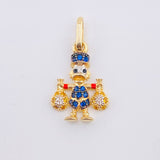 Duck Money Bag Pendant 1.6gr / 3/4 in / Two-tone Yellow White 18K Gold *