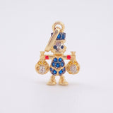 Duck Money Bag Pendant 1.6gr / 3/4 in / Two-tone Yellow White 18K Gold *
