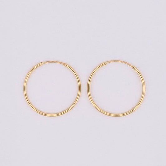 Candongas Aro Liso 0.95gr / 3/4 in / Oro Amarillo 18K *