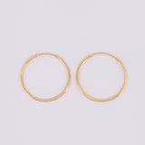 Candongas Aro Liso 0.95gr / 3/4 in / Oro Amarillo 18K *