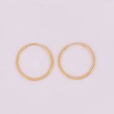 Candongas Aro Liso 0.8gr / 3/4 in / Oro Amarillo 18K ©