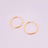 Candongas Aro Liso 0.8gr / 3/4 in / Oro Amarillo 18K ©