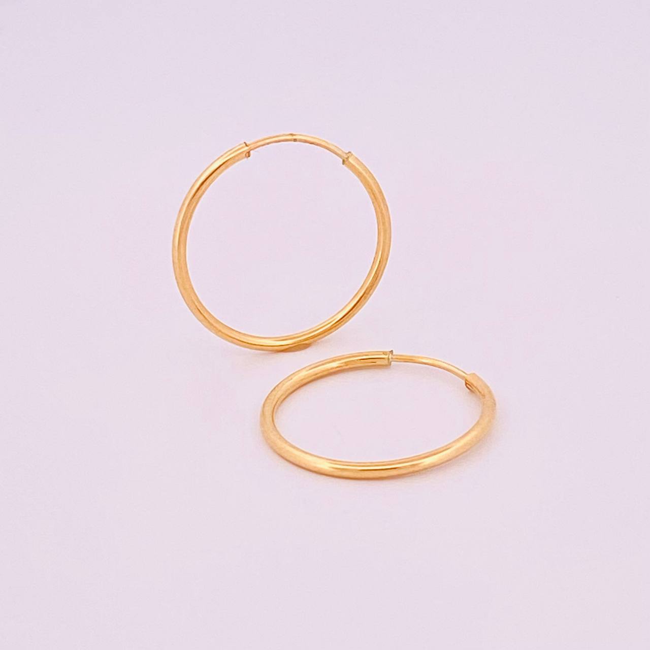 Candongas Aro Liso 0.8gr / 3/4 in / Oro Amarillo 18K ©