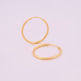 Candongas Aro Liso 0.8gr / 3/4 in / Oro Amarillo 18K ©