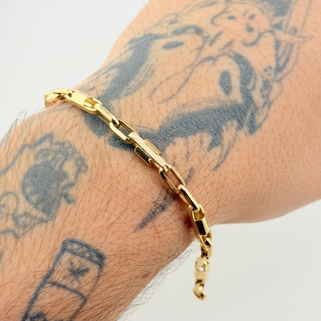 Pulso Rustico 6.85gr / 8 1/2 in / 4.5mm Oro Amarillo 18K *